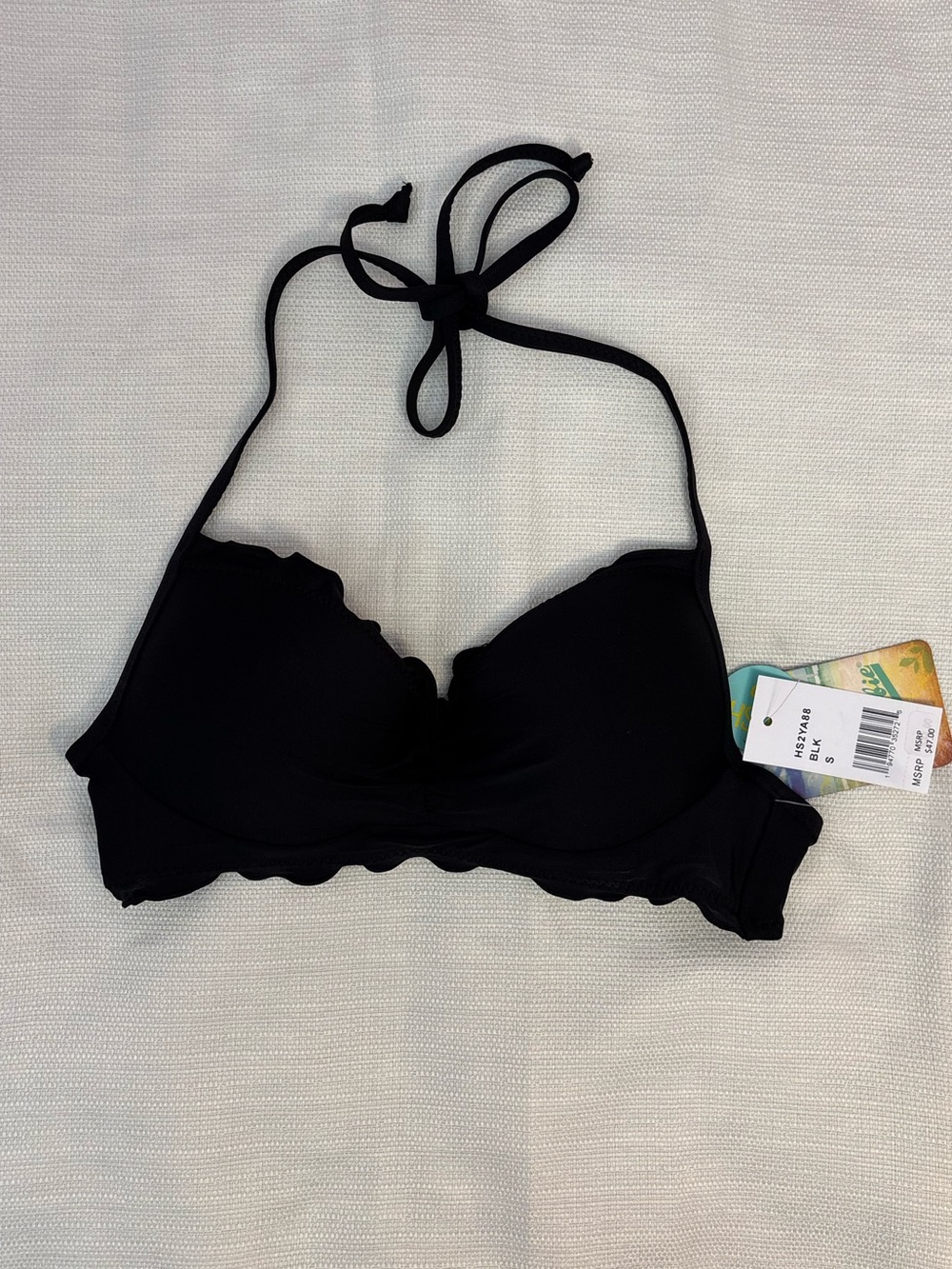 NWT Hobie Push Up Bikini Top In Black Sz Small -